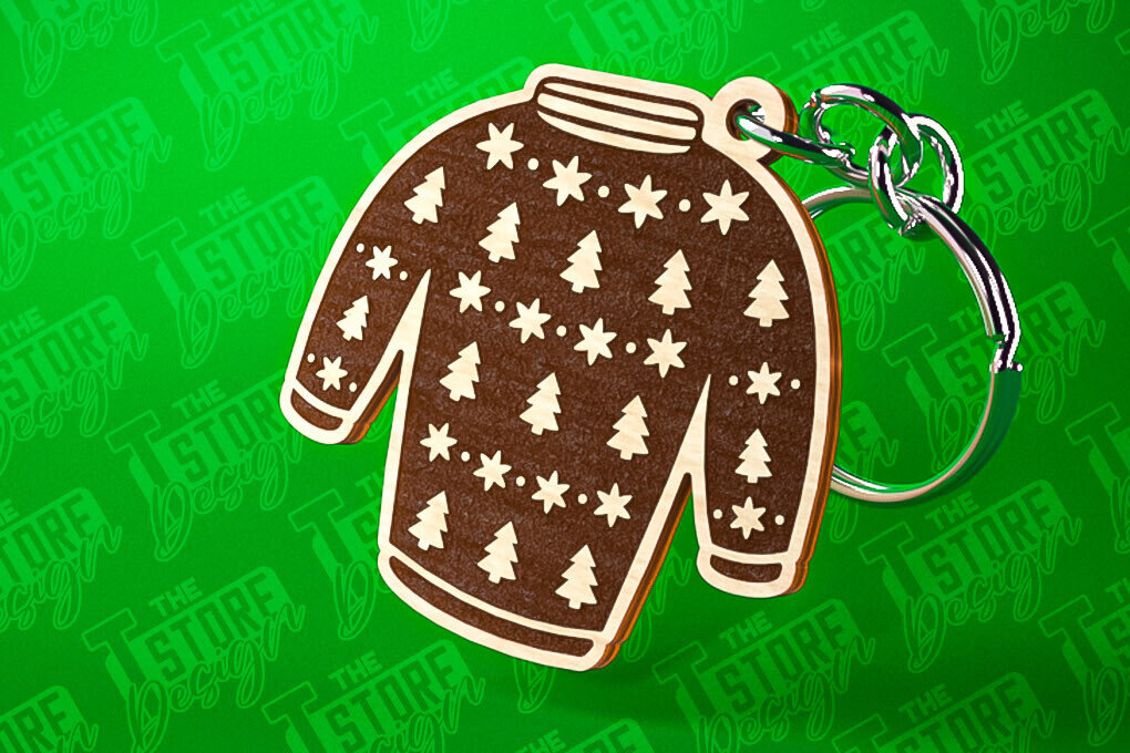 Σετ των 3 Intra απο ξύλο plywood 3mm-4mm πάχος – Μπρελόκ πουλόβερ Κοπή Laser | Δίασταση  5x5 cm INTRAFABR-81916038