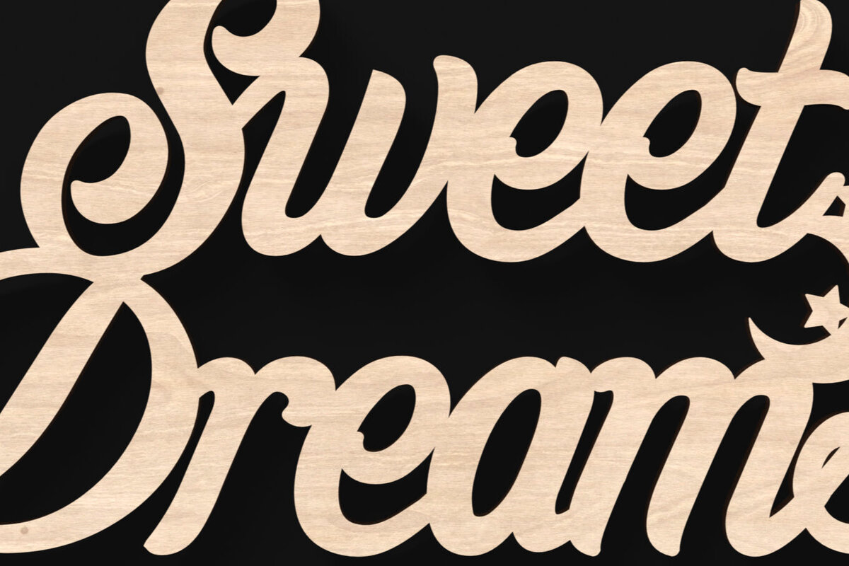 Σετ των 2 Intra απο ξύλο plywood 3mm-4mm πάχος – Sweet Dreams κομμένα με λέιζερ σημάδι Δίασταση  20x20 cm INTRAFABR-104677719