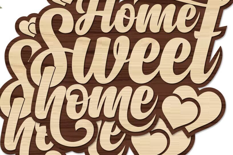 Intra απο ξύλο plywood 3mm-4mm πάχος – Sweet Home Welcome Sign PNG Δίασταση  40x30 cm INTRAFABR-113129865