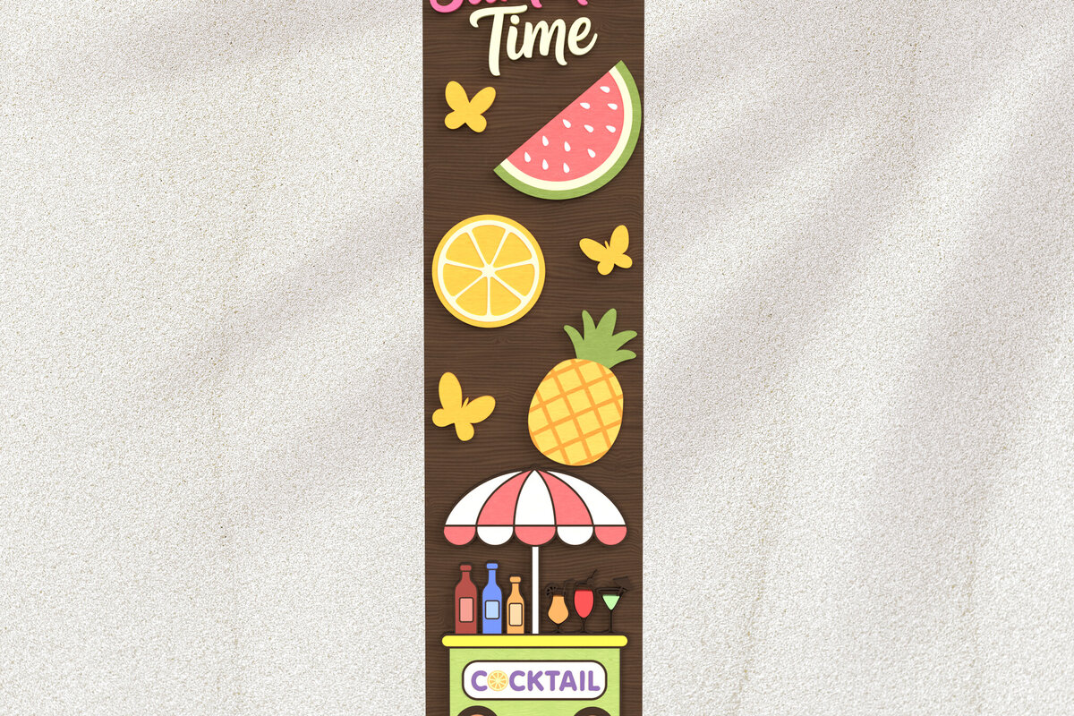 Σετ των 2 Intra απο ξύλο plywood 3mm-4mm πάχος – Sweet Summer Fruit Porch Δίασταση  20x20 cm INTRAFABR-121436514