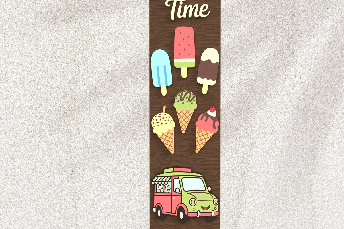 Σετ των 2 Intra απο ξύλο plywood 3mm-4mm πάχος – Sweet Summer Porch Δίασταση  20x20 cm INTRAFABR-121436450