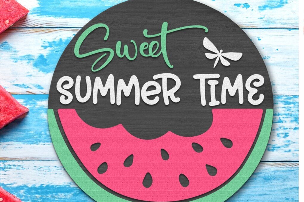 Σετ των 2 Intra απο ξύλο plywood 3mm-4mm πάχος – Sweet Summer Time, Κρεμάστρα πόρτας DXF Δίασταση  20x20 cm INTRAFABR-116343843