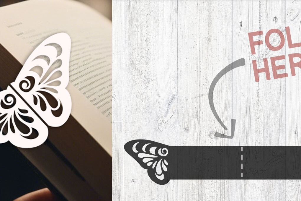 Σετ των 2 Intra απο ξύλο plywood 3mm-4mm πάχος – Σελιδοδείκτης Swirly Butterfly Δίασταση  20x20 cm INTRAFABR-100322193