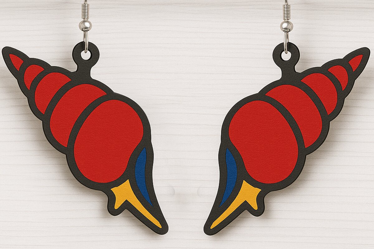 Σετ των 3 Intra απο ξύλο plywood 3mm-4mm πάχος – Σκουλαρίκια με κοχύλι με συμμετρικό σπιράλ Δίασταση  5x5 cm INTRAFABR-123011783