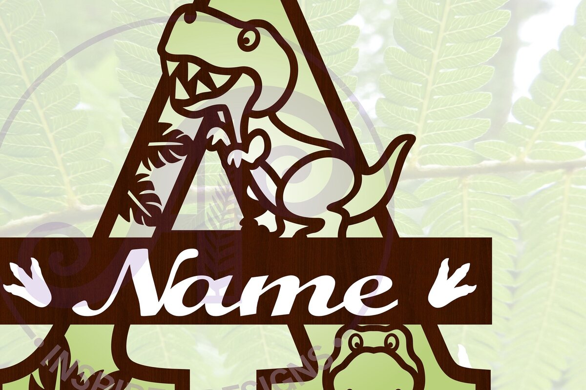 Σετ των 2 Intra απο ξύλο plywood 3mm-4mm πάχος – T Rex Capital Letter ένα Δίασταση  20x20 cm INTRAFABR-69213138