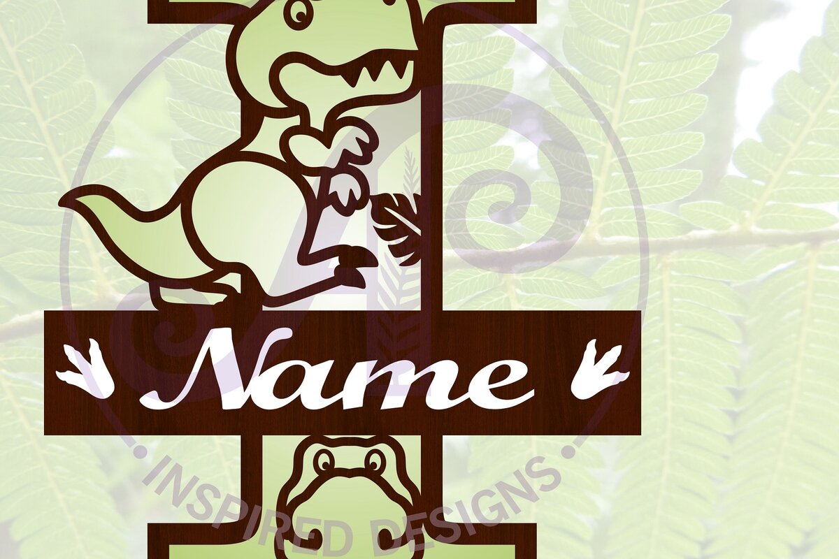 Σετ των 2 Intra απο ξύλο plywood 3mm-4mm πάχος – T Rex Κεφαλαίο γράμμα I Αποκοπή αρχείου Δίασταση  20x20 cm INTRAFABR-69213271