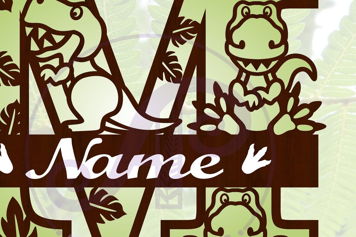 Σετ των 2 Intra απο ξύλο plywood 3mm-4mm πάχος – T Rex Κεφαλαίο γράμμα M Αποκοπή αρχείου Δίασταση  20x20 cm INTRAFABR-69213394