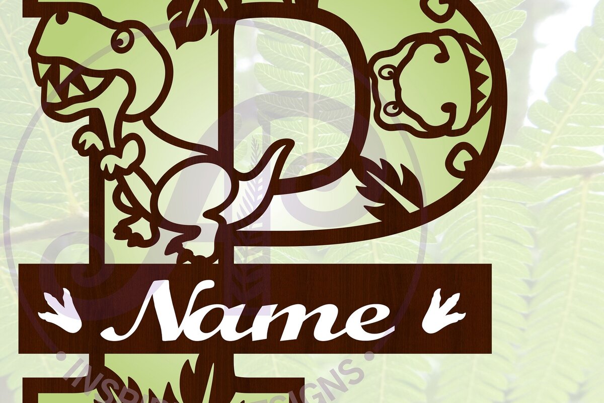 Σετ των 2 Intra απο ξύλο plywood 3mm-4mm πάχος – T Rex Κεφαλαίο γράμμα P Αποκοπή αρχείου Δίασταση  20x20 cm INTRAFABR-69213694