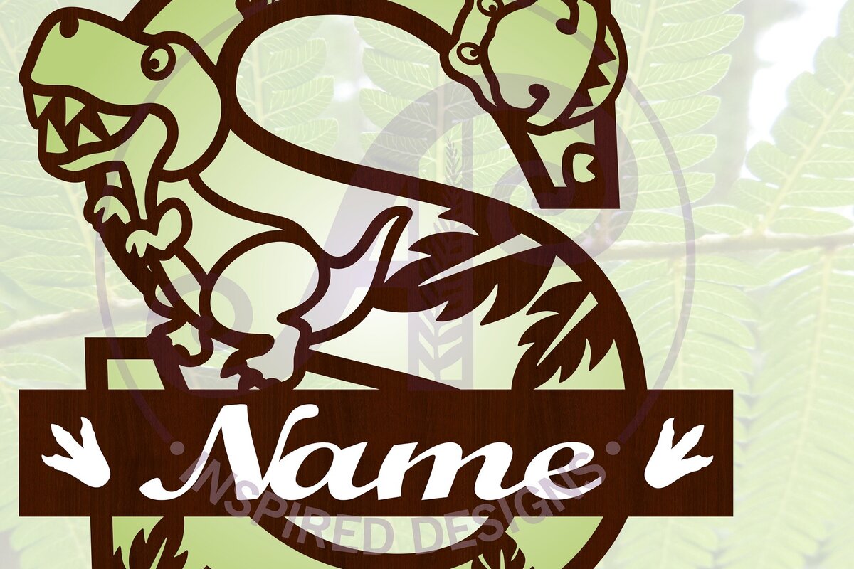 Σετ των 2 Intra απο ξύλο plywood 3mm-4mm πάχος – T Rex Κεφαλαίο γράμμα S Αποκοπή αρχείου Δίασταση  20x20 cm INTRAFABR-69213764