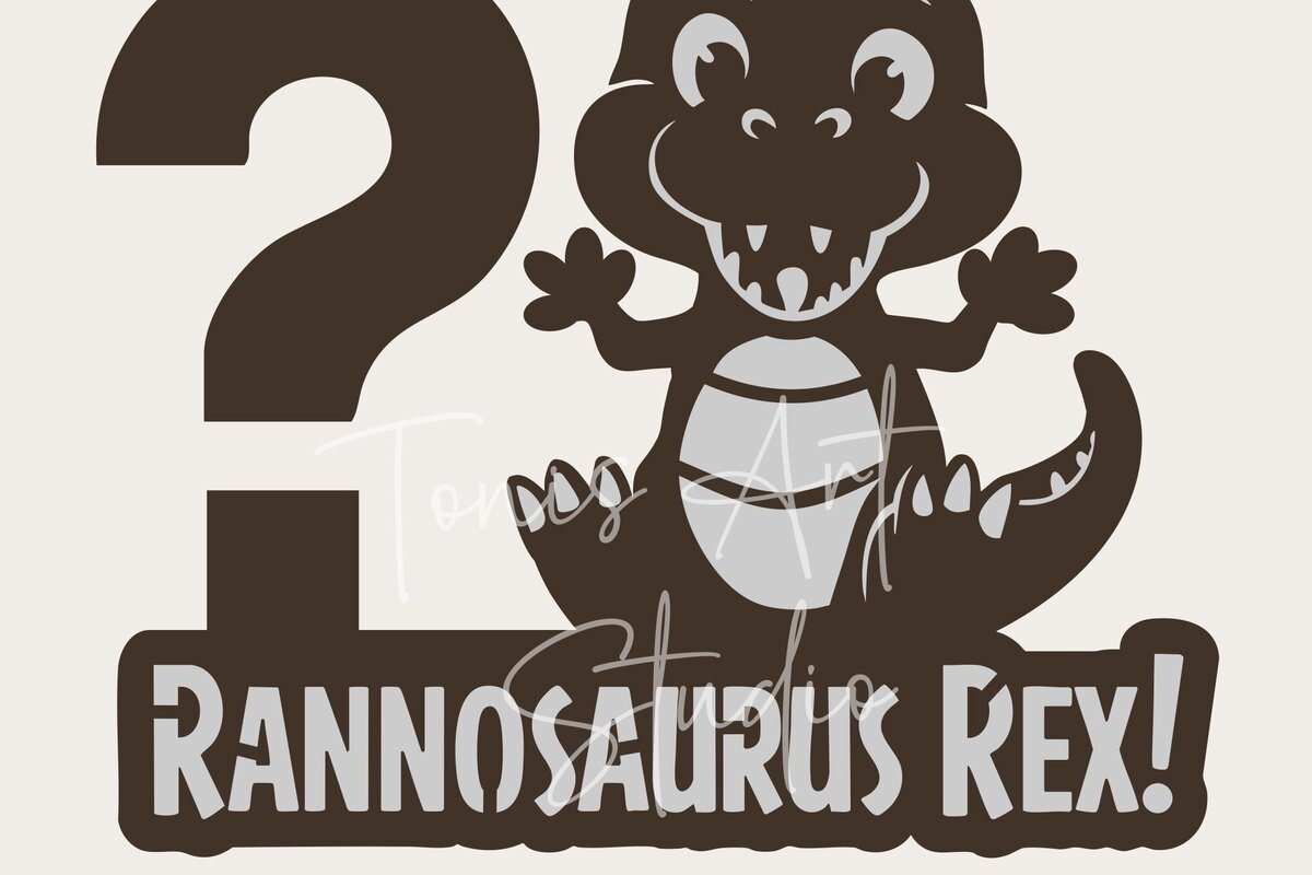 Σετ των 2 Intra απο ξύλο plywood 3mm-4mm πάχος – T-Rex Dinosaur Birthday Cake Topper Δίασταση  20x20 cm INTRAFABR-117428073