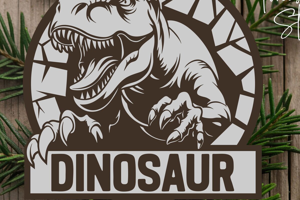 Σετ των 2 Intra απο ξύλο plywood 3mm-4mm πάχος – T-Rex Dinosaur Δίασταση  20x20 cm INTRAFABR-116921037