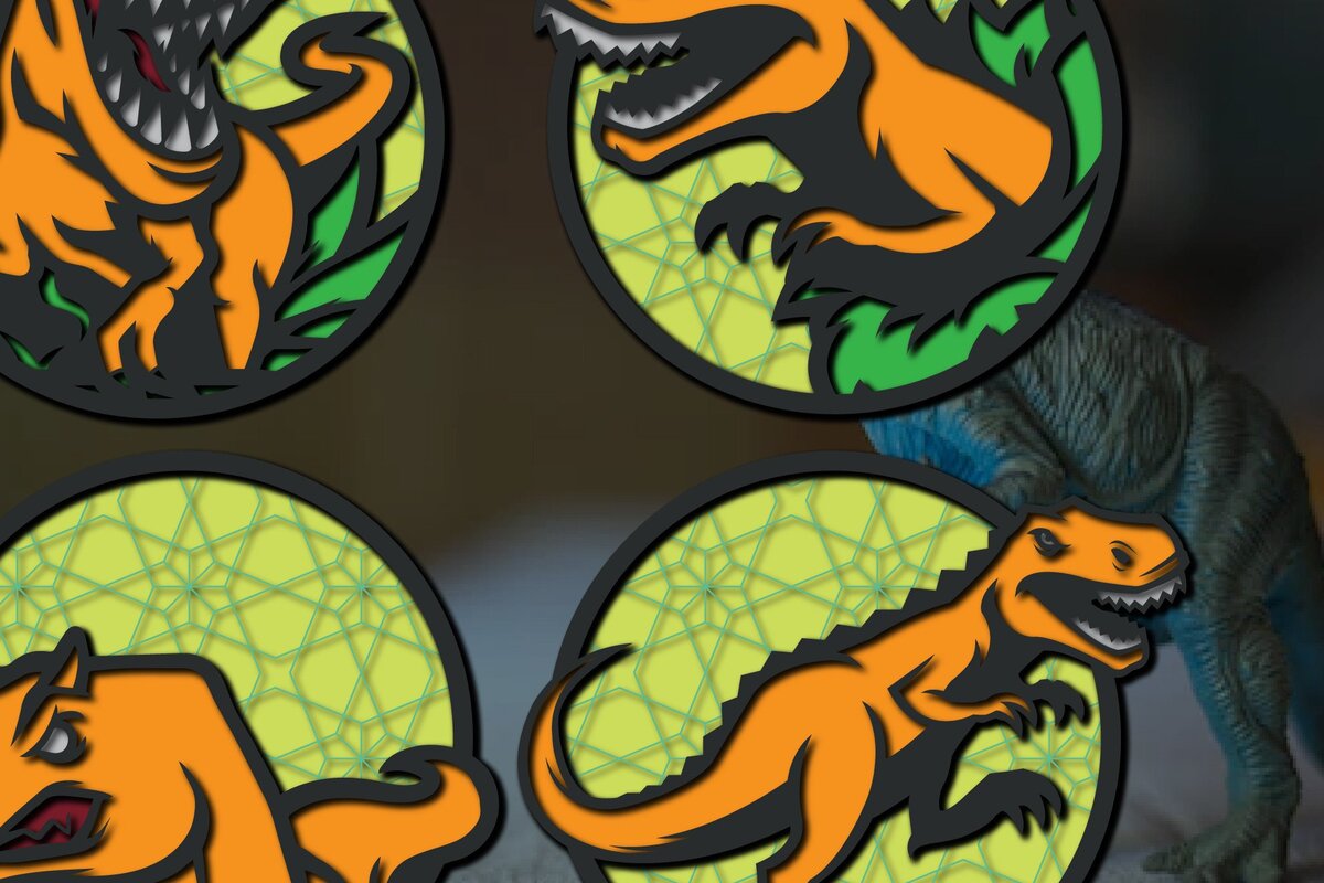 Intra απο ξύλο plywood 3mm-4mm πάχος – T-rex Layer 3D στρογγυλή δέσμη διακόσμησης τοίχου Δίασταση  40x30 cm INTRAFABR-35807886