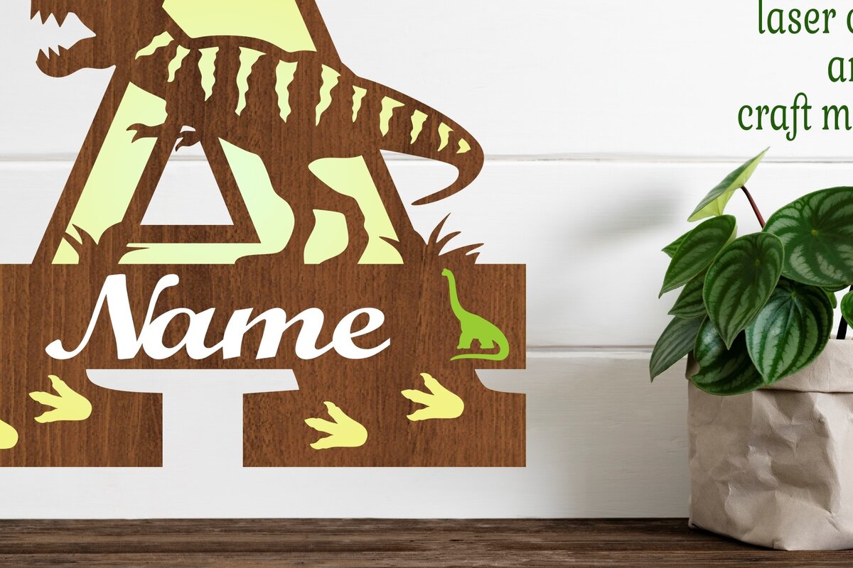 Σετ των 2 Intra απο ξύλο plywood 3mm-4mm πάχος – Μονόγραμμα T Rex κεφαλαίο γράμμα σε αρχείο Δίασταση  20x20 cm INTRAFABR-74812279