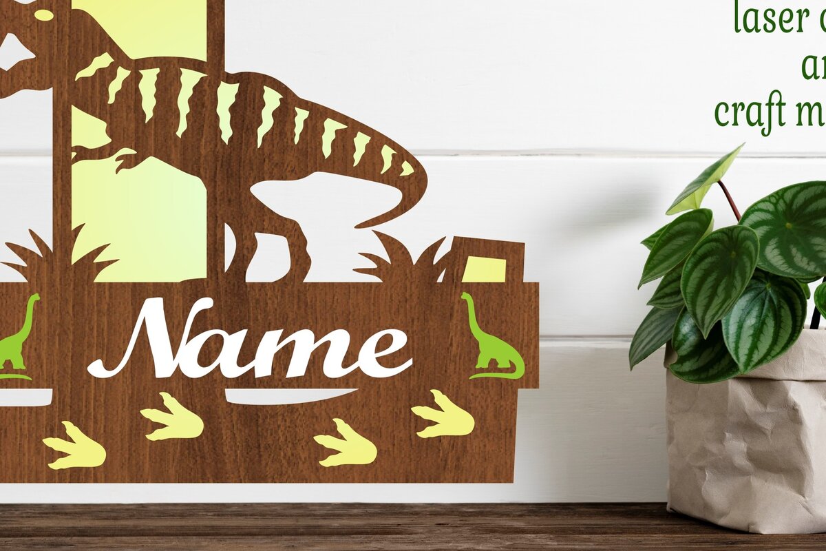 Σετ των 2 Intra απο ξύλο plywood 3mm-4mm πάχος – T Rex Μονόγραμμα κεφαλαίο γράμμα L Αρχείο Δίασταση  20x20 cm INTRAFABR-74812513