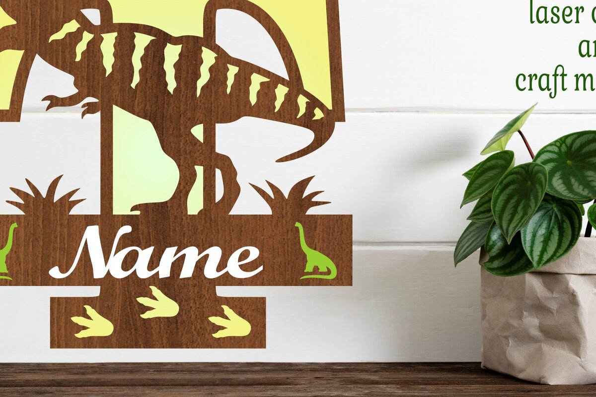 Σετ των 2 Intra απο ξύλο plywood 3mm-4mm πάχος – Μονόγραμμα T Rex κεφαλαίο γράμμα T αρχείο Δίασταση  20x20 cm INTRAFABR-74812669