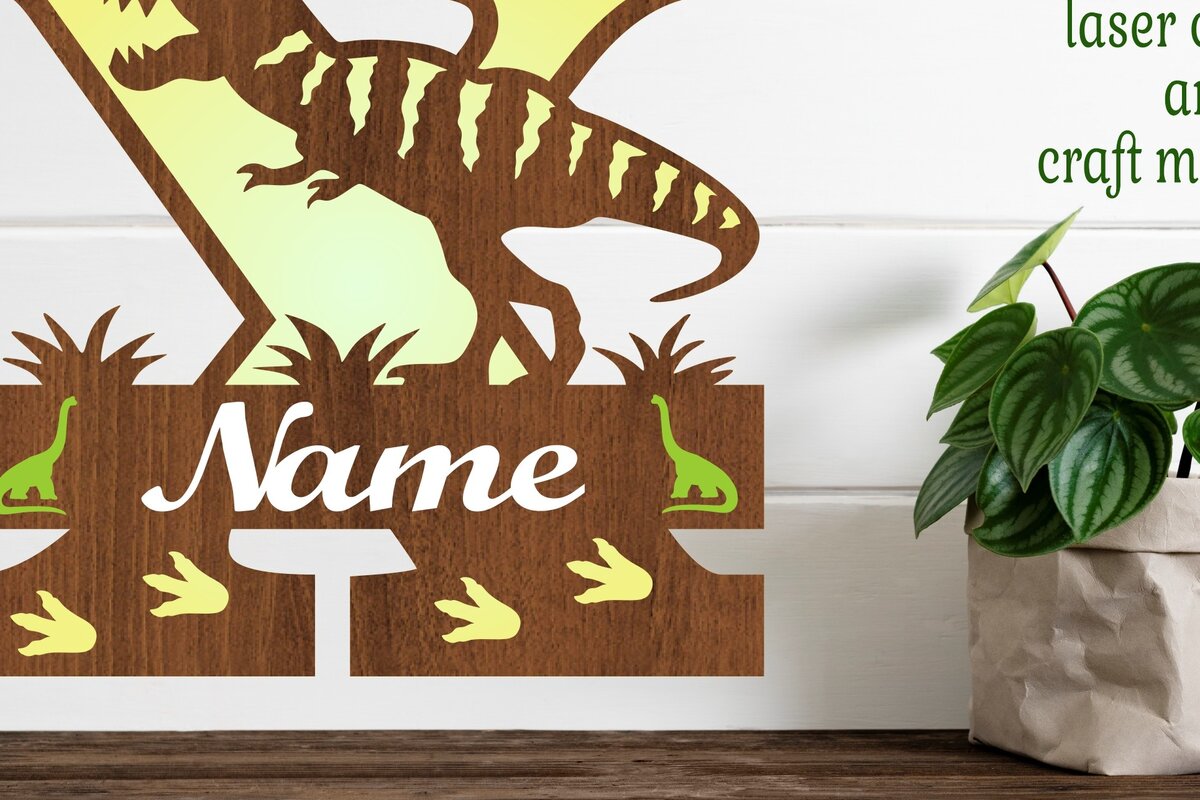 Σετ των 2 Intra απο ξύλο plywood 3mm-4mm πάχος – T Rex Μονόγραμμα κεφαλαίο γράμμα X Αρχείο Δίασταση  20x20 cm INTRAFABR-74812736