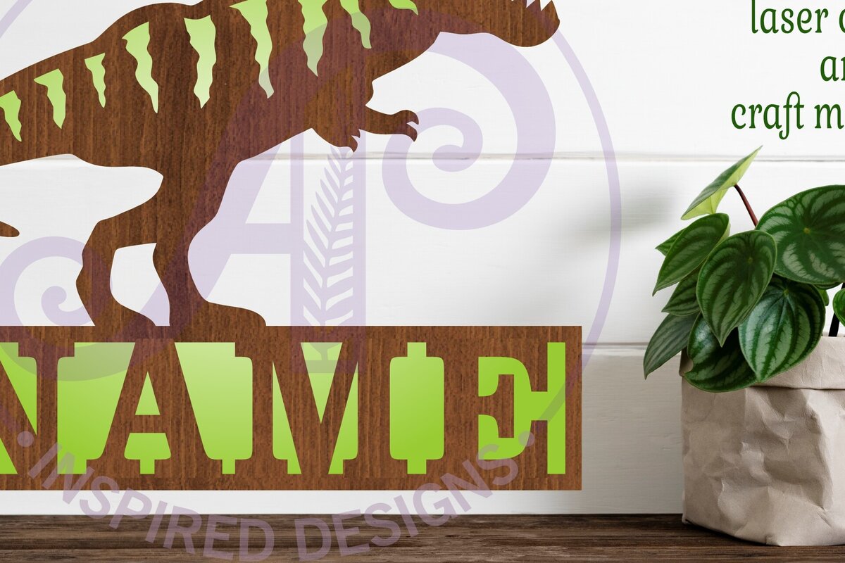 Σετ των 2 Intra απο ξύλο plywood 3mm-4mm πάχος – Πρότυπο κοπής λέιζερ Sin Name T Rex Δίασταση  20x20 cm INTRAFABR-94627257