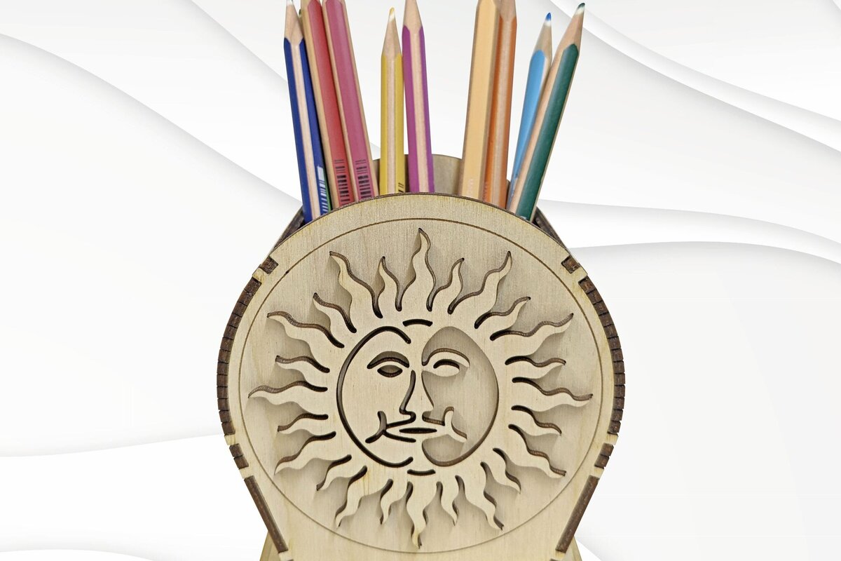 Σετ των 2 Intra απο ξύλο plywood 3mm-4mm πάχος – Επιτραπέζια Διακόσμηση Ήλιου, Βάση για Μολύβι Δίασταση  20x20 cm INTRAFABR-121069517