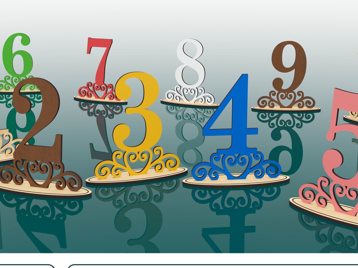 Σετ των 2 Intra απο ξύλο plywood 3mm-4mm πάχος – Αριθμοί πίνακα Αρχεία(1-10) Δίασταση  20x20 cm INTRAFABR-66197085