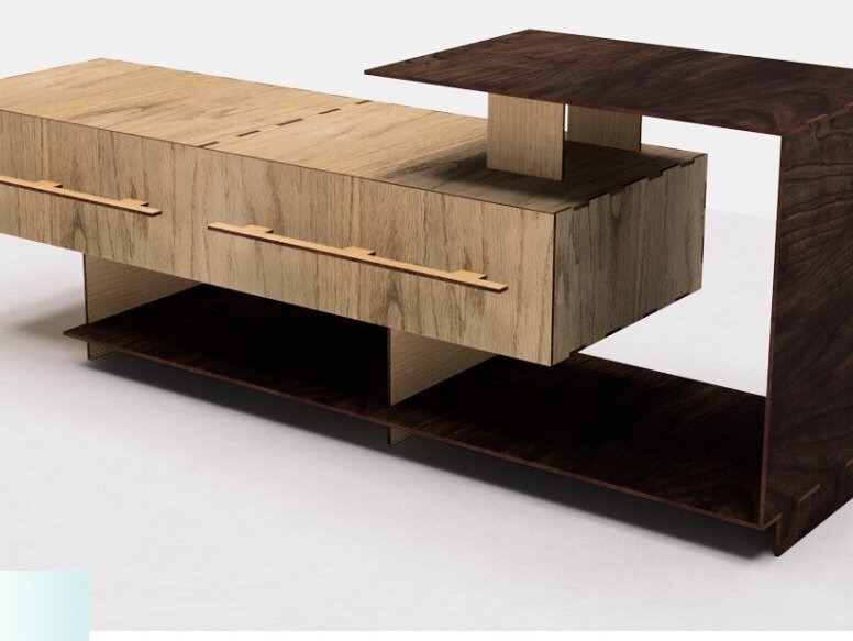 Σετ των 2 Intra απο ξύλο plywood 3mm-4mm πάχος – Επιτραπέζιο ράφι με συρτάρια Δίασταση  20x20 cm INTRAFABR-114873918