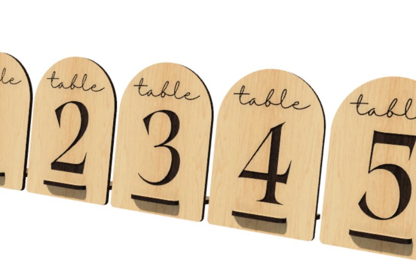 Σετ των 2 Intra απο ξύλο plywood 3mm-4mm πάχος – Αρχείο κοπής λέιζερ πινακίδας | Γάμος Δίασταση  20x20 cm INTRAFABR-118653487