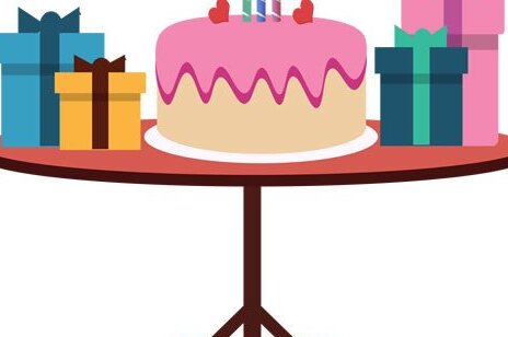 Σετ των 2 Intra απο ξύλο plywood 3mm-4mm πάχος – Τραπέζι με δώρα, διανυσματικά σχέδια κέικ Δίασταση  20x20 cm INTRAFABR-35641770