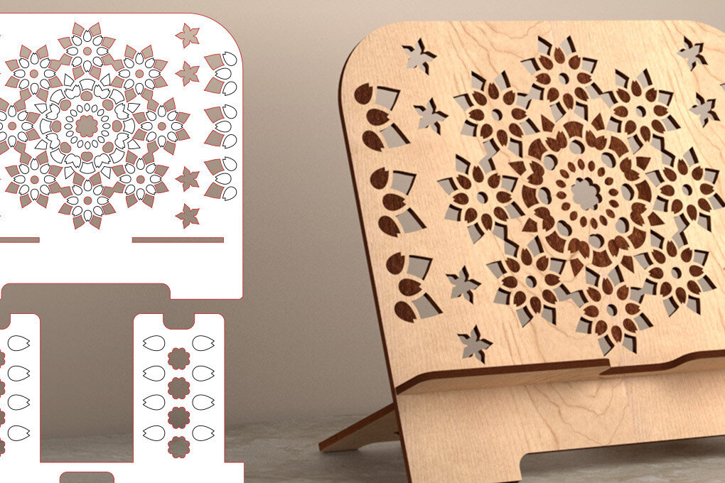 Σετ των 2 Intra απο ξύλο plywood 3mm-4mm πάχος – Tablet Stand | Αστείο Δίασταση  20x20 cm INTRAFABR-53559397