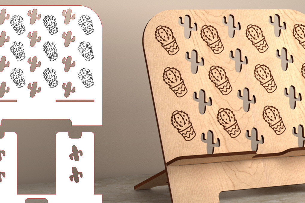 Σετ των 2 Intra απο ξύλο plywood 3mm-4mm πάχος – Tablet Stand | Αστείο Δίασταση  20x20 cm INTRAFABR-53559447