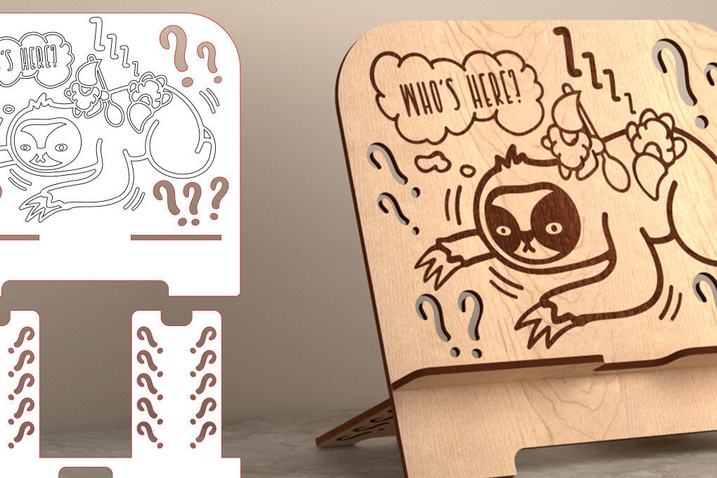 Σετ των 2 Intra απο ξύλο plywood 3mm-4mm πάχος – Tablet Stand | Αστείο Δίασταση  20x20 cm INTRAFABR-53558992