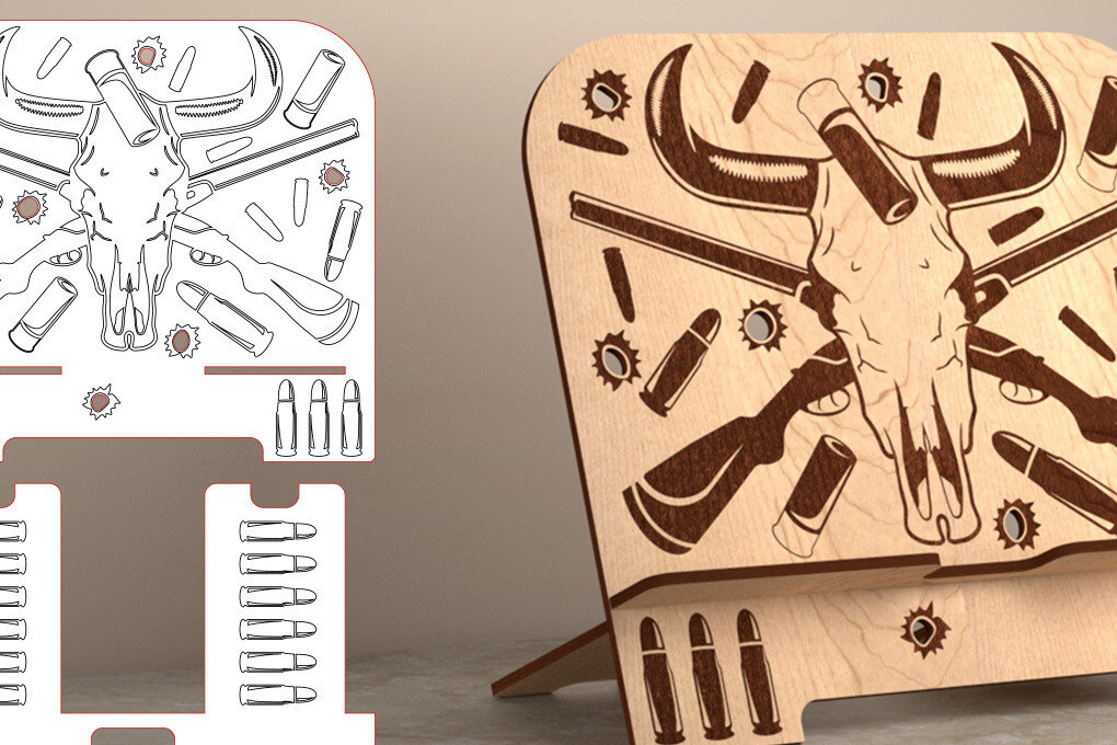 Σετ των 2 Intra απο ξύλο plywood 3mm-4mm πάχος – Tablet Stand | Αστείο Δίασταση  20x20 cm INTRAFABR-53559215