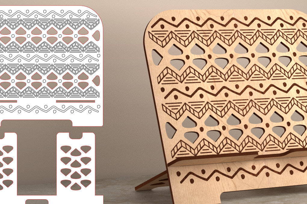 Σετ των 2 Intra απο ξύλο plywood 3mm-4mm πάχος – Tablet Stand | Αστείο Δίασταση  20x20 cm INTRAFABR-53559308