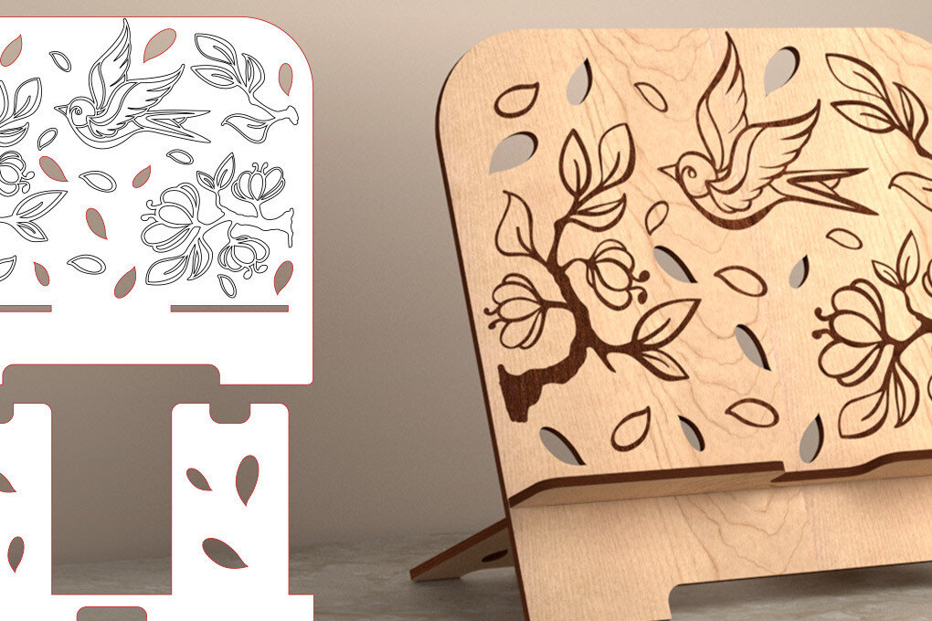 Σετ των 2 Intra απο ξύλο plywood 3mm-4mm πάχος – Tablet Stand | Αστείο Δίασταση  20x20 cm INTRAFABR-53559350