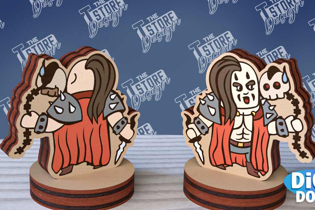 Σετ των 2 Intra απο ξύλο plywood 3mm-4mm πάχος – Μινιατούρες χαρακτήρων επιτραπέζιου RPG | CNC Δίασταση  20x20 cm INTRAFABR-95174434