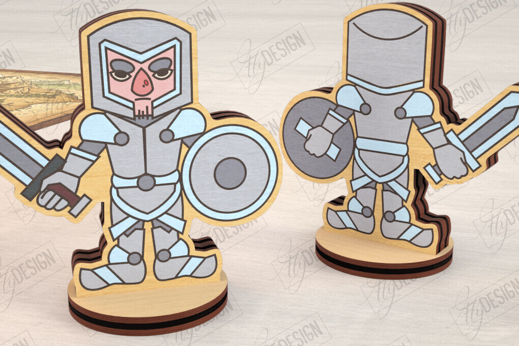 Σετ των 2 Intra απο ξύλο plywood 3mm-4mm πάχος – Μινιατούρες χαρακτήρων επιτραπέζιου RPG | CNC Δίασταση  20x20 cm INTRAFABR-123428380