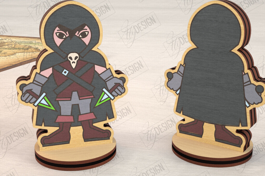 Σετ των 2 Intra απο ξύλο plywood 3mm-4mm πάχος – Μινιατούρες χαρακτήρων επιτραπέζιου RPG | CNC Δίασταση  20x20 cm INTRAFABR-123428386