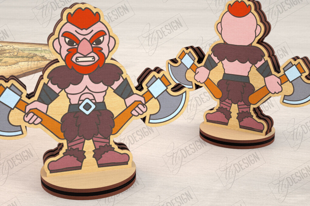 Σετ των 2 Intra απο ξύλο plywood 3mm-4mm πάχος – Μινιατούρες χαρακτήρων επιτραπέζιου RPG | CNC Δίασταση  20x20 cm INTRAFABR-123428388