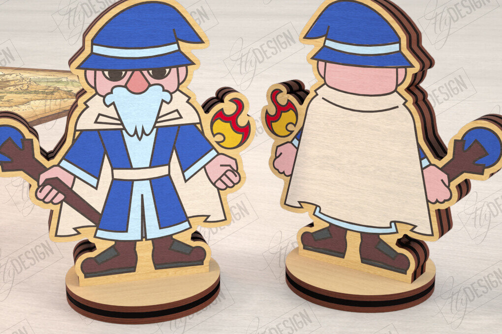 Σετ των 2 Intra απο ξύλο plywood 3mm-4mm πάχος – Μινιατούρες χαρακτήρων επιτραπέζιου RPG | CNC Δίασταση  20x20 cm INTRAFABR-123428392