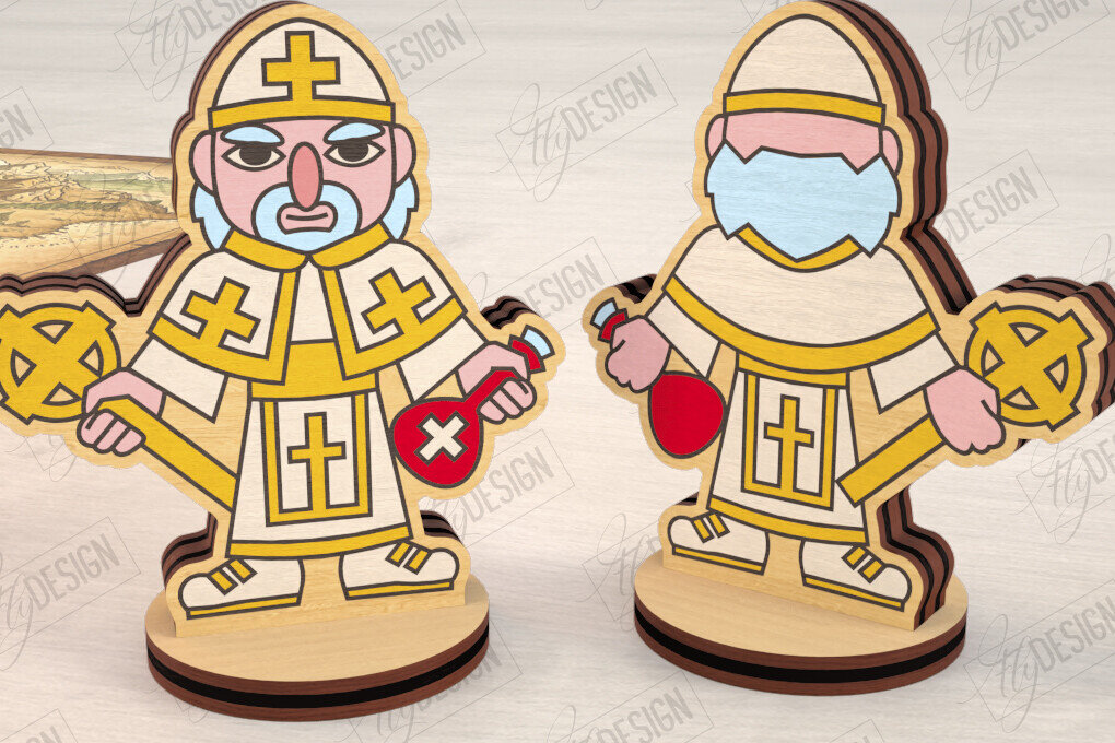 Σετ των 2 Intra απο ξύλο plywood 3mm-4mm πάχος – Μινιατούρες χαρακτήρων επιτραπέζιου RPG | CNC Δίασταση  20x20 cm INTRAFABR-123600690