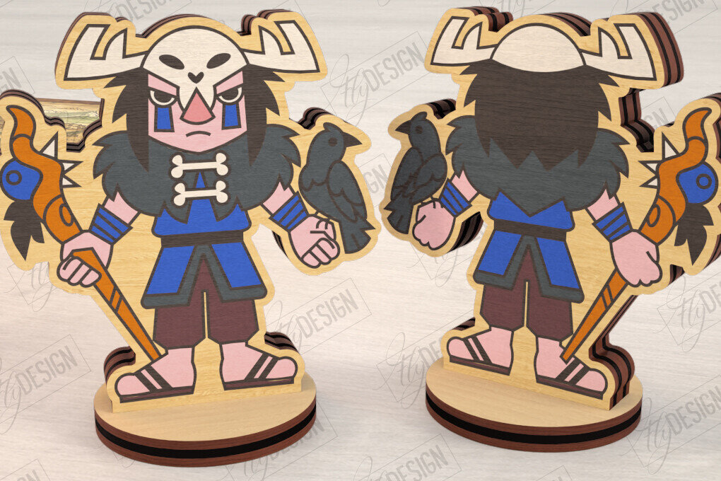 Σετ των 2 Intra απο ξύλο plywood 3mm-4mm πάχος – Μινιατούρες χαρακτήρων επιτραπέζιου RPG | CNC Δίασταση  20x20 cm INTRAFABR-123600694