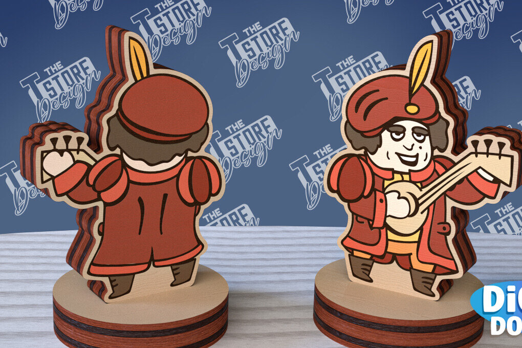 Σετ των 2 Intra απο ξύλο plywood 3mm-4mm πάχος – Μινιατούρες χαρακτήρων επιτραπέζιου RPG | CNC Δίασταση  20x20 cm INTRAFABR-95174402