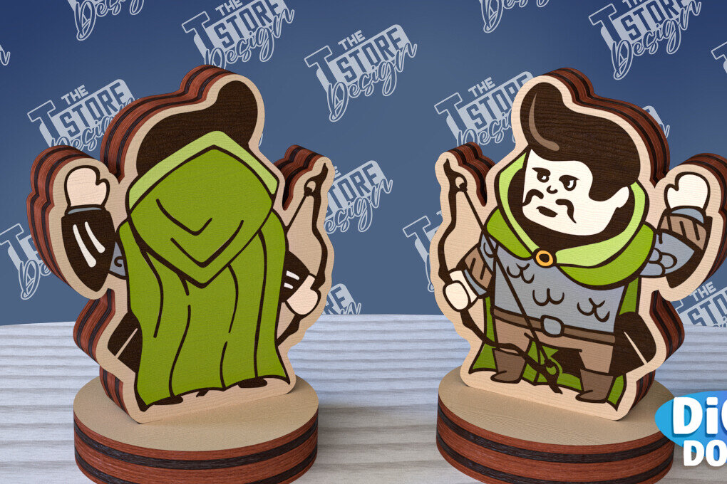 Σετ των 2 Intra απο ξύλο plywood 3mm-4mm πάχος – Μινιατούρες χαρακτήρων επιτραπέζιου RPG | CNC Δίασταση  20x20 cm INTRAFABR-95174405