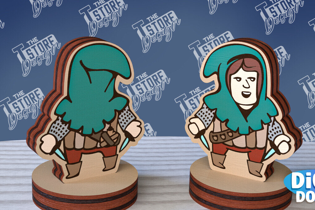 Σετ των 2 Intra απο ξύλο plywood 3mm-4mm πάχος – Μινιατούρες χαρακτήρων επιτραπέζιου RPG | CNC Δίασταση  20x20 cm INTRAFABR-95174410