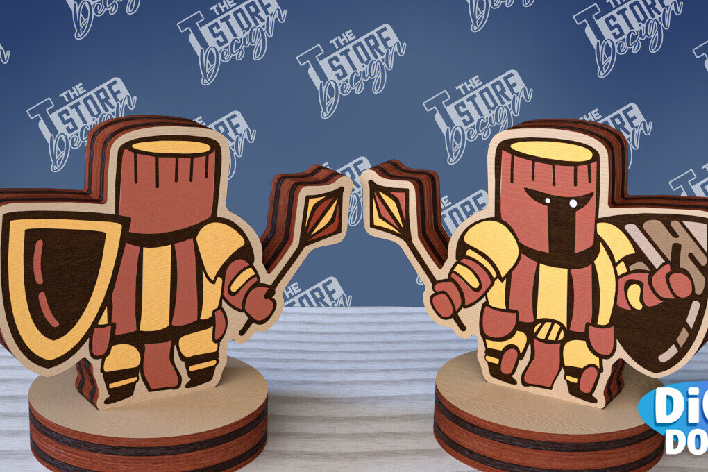 Σετ των 2 Intra απο ξύλο plywood 3mm-4mm πάχος – Μινιατούρες χαρακτήρων επιτραπέζιου RPG | CNC Δίασταση  20x20 cm INTRAFABR-95174415