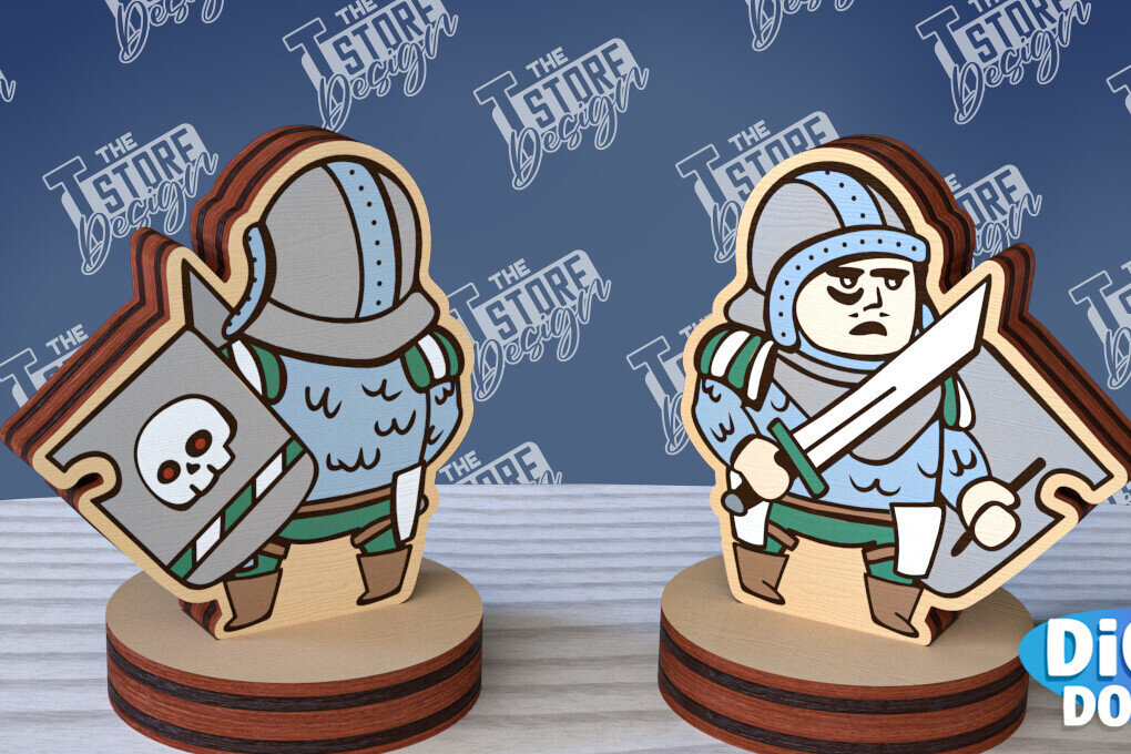 Σετ των 2 Intra απο ξύλο plywood 3mm-4mm πάχος – Μινιατούρες χαρακτήρων επιτραπέζιου RPG | CNC Δίασταση  20x20 cm INTRAFABR-95174420