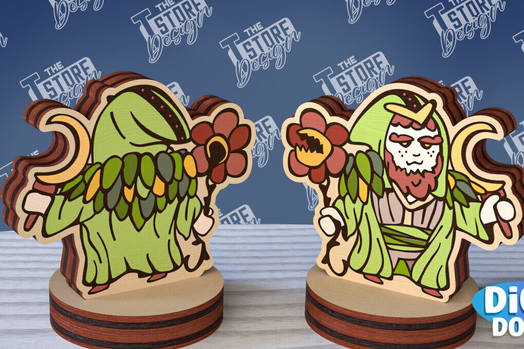 Σετ των 2 Intra απο ξύλο plywood 3mm-4mm πάχος – Μινιατούρες χαρακτήρων επιτραπέζιου RPG | CNC Δίασταση  20x20 cm INTRAFABR-95174423