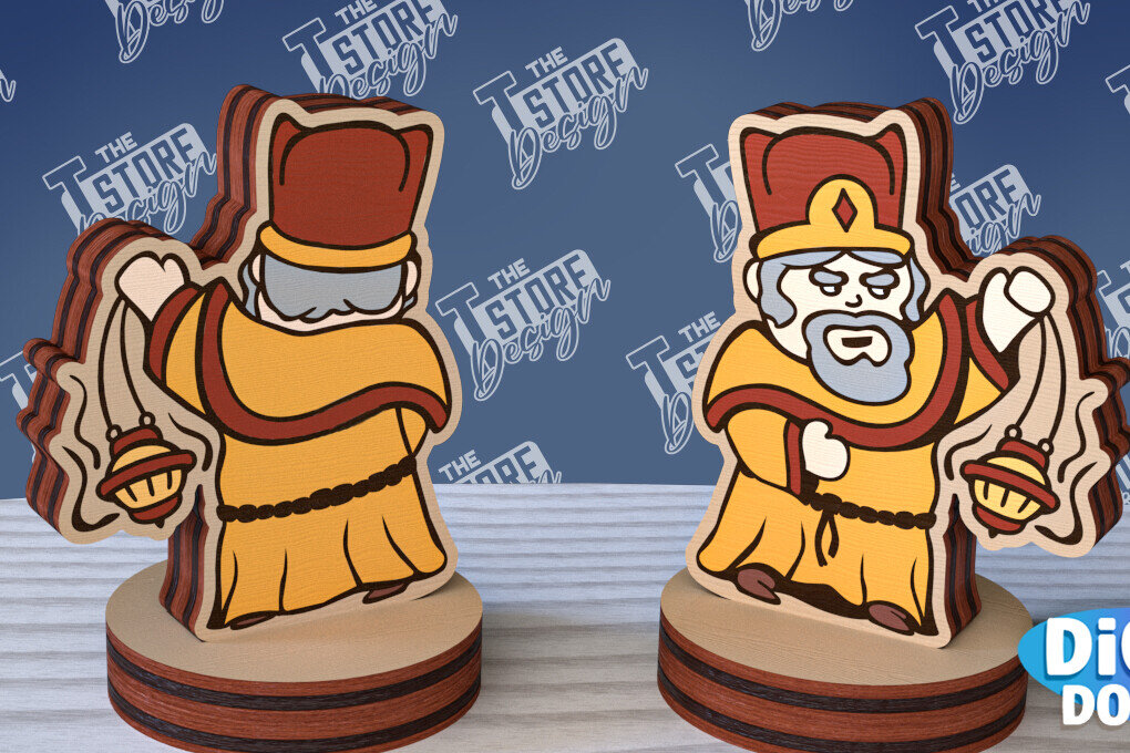 Σετ των 2 Intra απο ξύλο plywood 3mm-4mm πάχος – Μινιατούρες χαρακτήρων επιτραπέζιου RPG | CNC Δίασταση  20x20 cm INTRAFABR-95174427