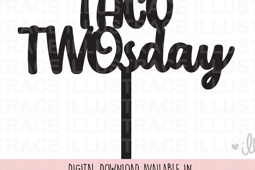 Σετ των 2 Intra απο ξύλο plywood 3mm-4mm πάχος – Taco Twosday Cake Topper Δίασταση  20x20 cm INTRAFABR-86770713