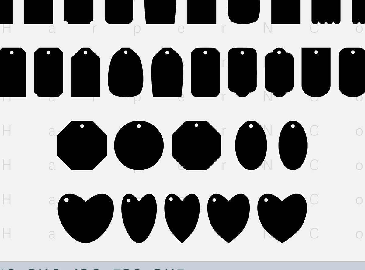 Σετ των 2 Intra απο ξύλο plywood 3mm-4mm πάχος – Tag, 30 Tags Templates, Bundle, Png Δίασταση  20x20 cm INTRAFABR-80031325