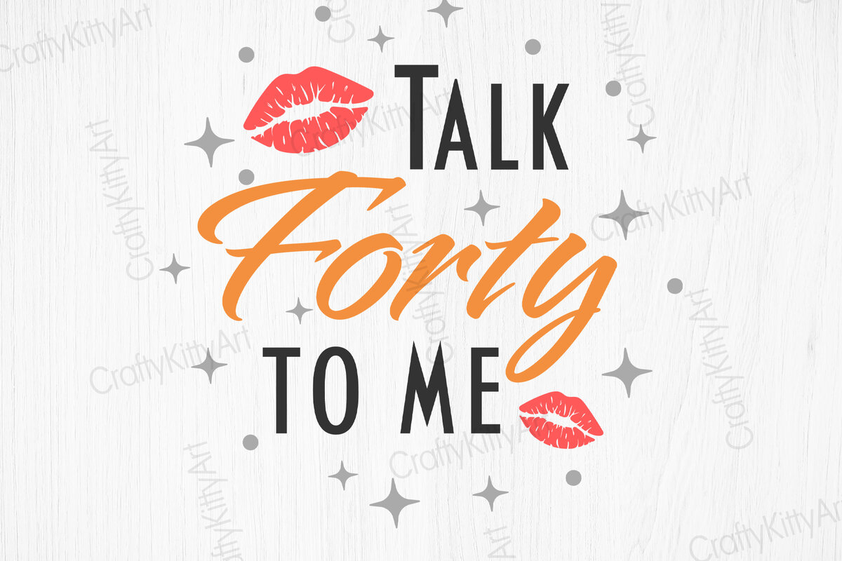 Σετ των 2 Intra απο ξύλο plywood 3mm-4mm πάχος – Talk Forty to Me, Funny Birthday Δίασταση  20x20 cm INTRAFABR-67645953