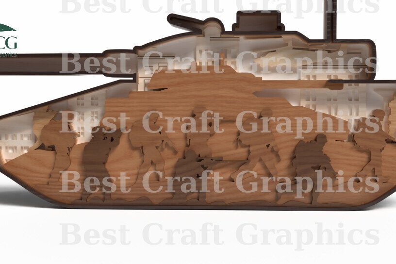 Intra απο ξύλο plywood 3mm-4mm πάχος – Tank Layered Design Δίασταση  40x30 cm INTRAFABR-122147216